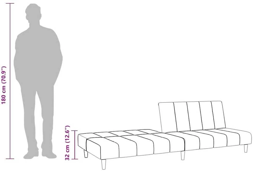 Dvivietė sofa-lova, juodos spalvos, aksomas