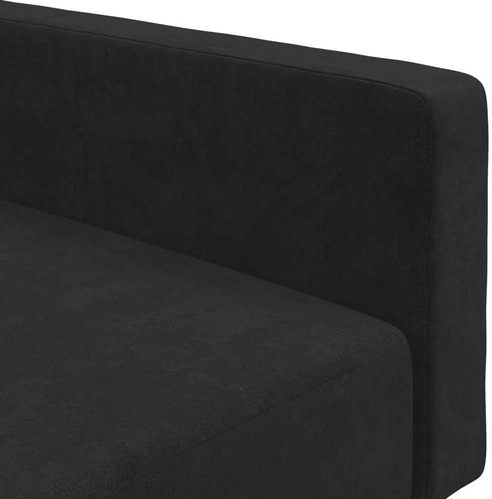 Dvivietė sofa-lova, juodos spalvos, aksomas