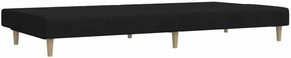 Dvivietė sofa-lova, juodos spalvos, audinys