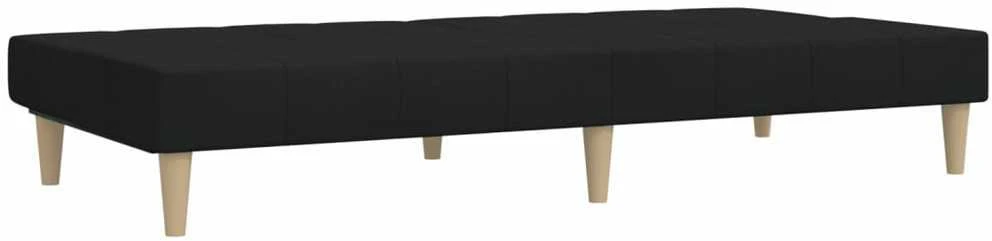 Dvivietė sofa-lova, juodos spalvos, audinys