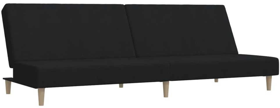 Dvivietė sofa-lova, juodos spalvos, audinys