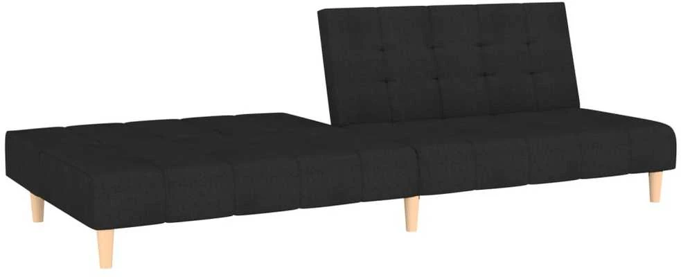 Dvivietė sofa-lova, juodos spalvos, audinys