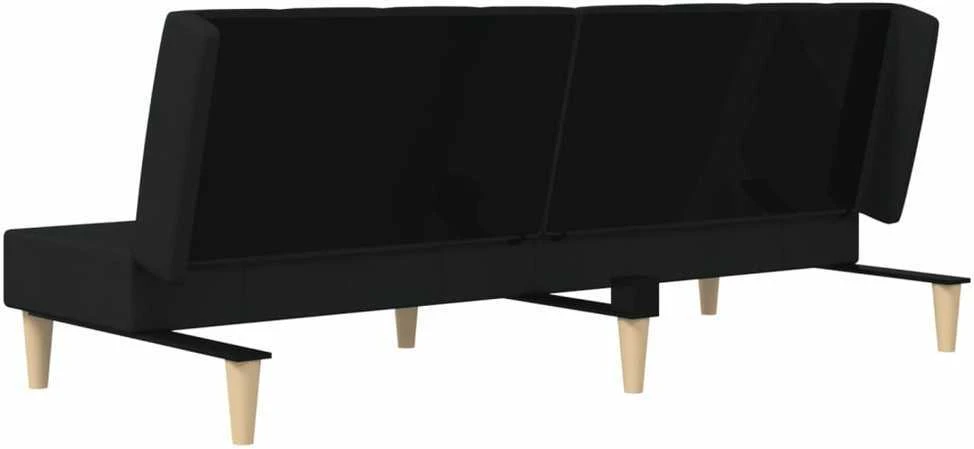 Dvivietė sofa-lova, juodos spalvos, audinys