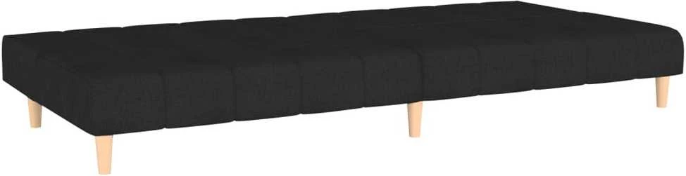 Dvivietė sofa-lova, juodos spalvos, audinys