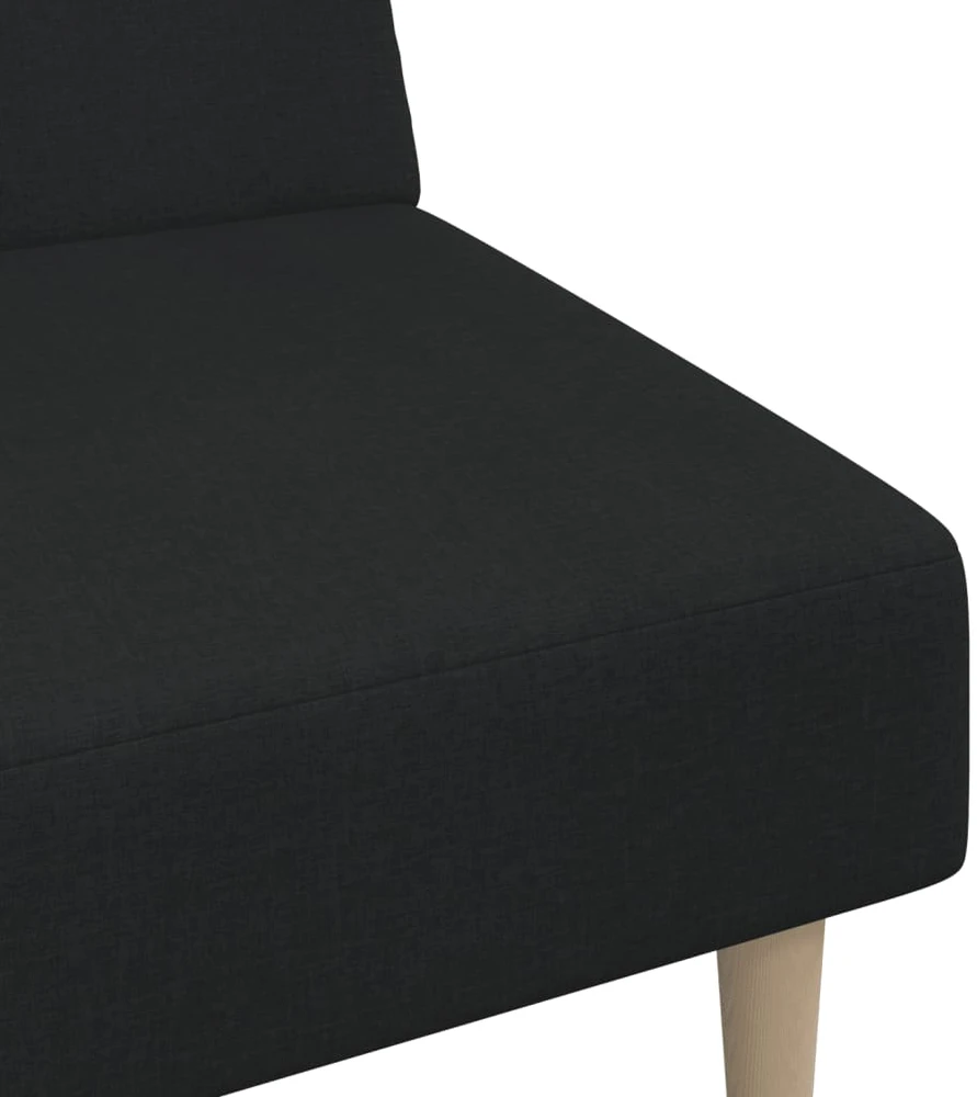 Dvivietė sofa-lova, juodos spalvos, audinys
