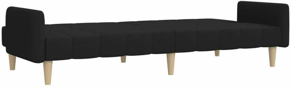 Dvivietė sofa-lova, juodos spalvos, audinys