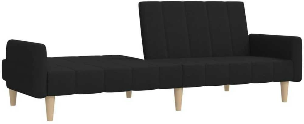 Dvivietė sofa-lova, juodos spalvos, audinys