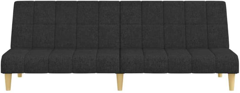 Dvivietė sofa-lova, juodos spalvos, audinys
