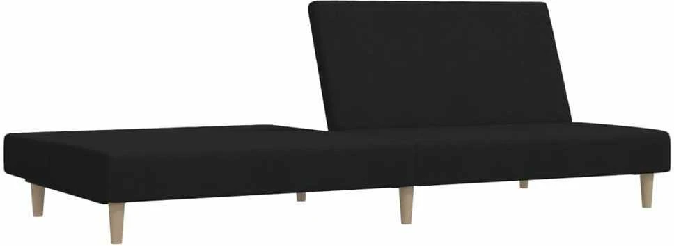 Dvivietė sofa-lova, juodos spalvos, audinys