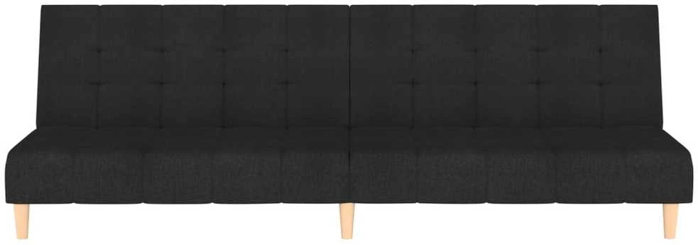 Dvivietė sofa-lova, juodos spalvos, audinys
