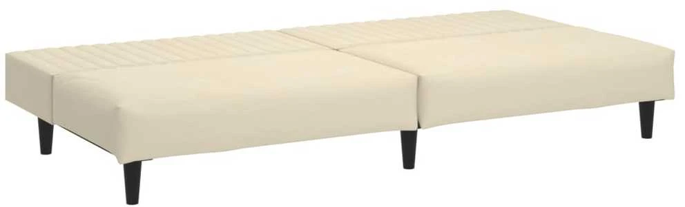 Dvivietė sofa-lova, kreminės spalvos, aksomas