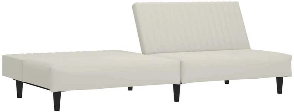 Dvivietė sofa-lova, kreminės spalvos, aksomas