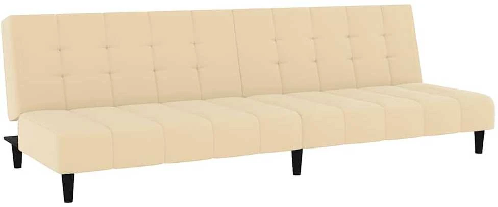 Dvivietė sofa-lova, kreminės spalvos, aksomas