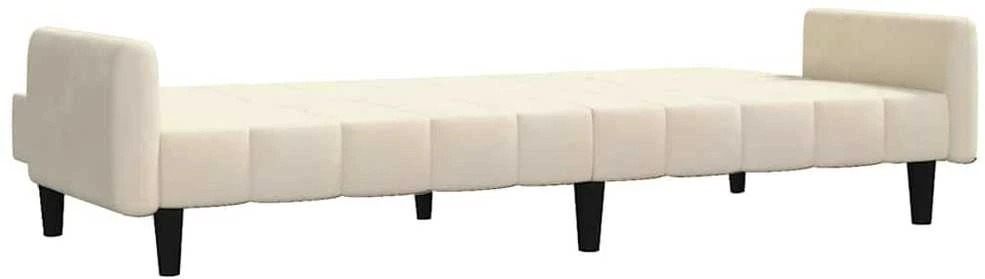 Dvivietė sofa-lova, kreminės spalvos, aksomas