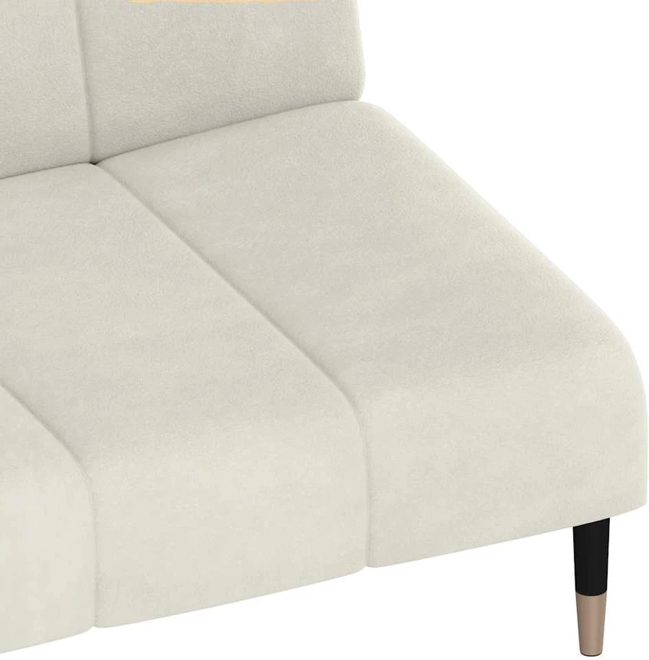 Dvivietė sofa-lova, kreminės spalvos, aksomas