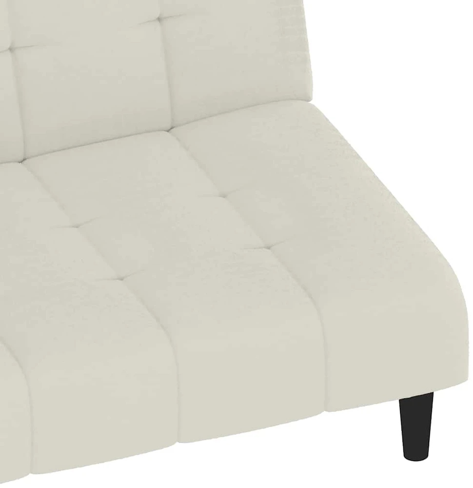 Dvivietė sofa-lova, kreminės spalvos, aksomas