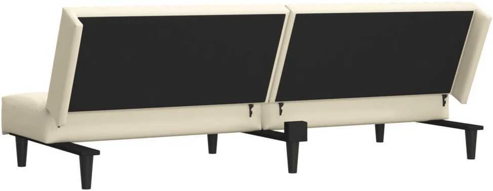 Dvivietė sofa-lova, kreminės spalvos, aksomas