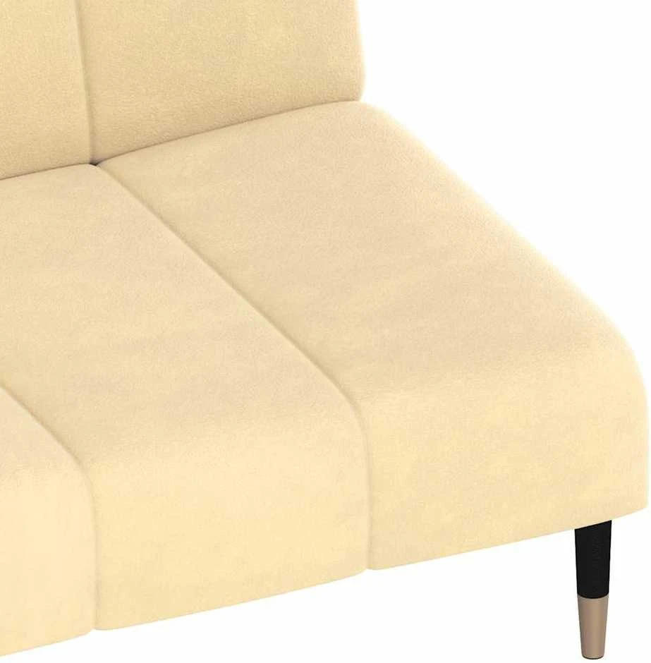 Dvivietė sofa-lova, kreminės spalvos, aksomas