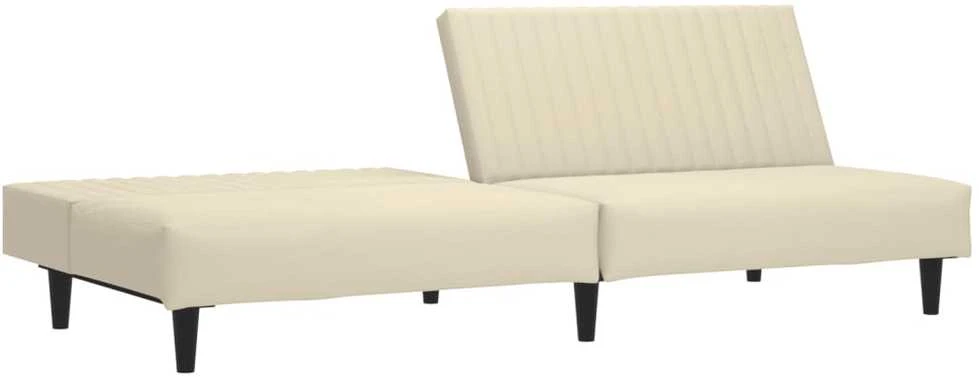 Dvivietė sofa-lova, kreminės spalvos, aksomas