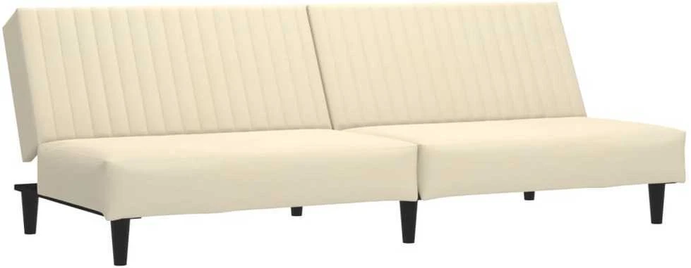 Dvivietė sofa-lova, kreminės spalvos, aksomas