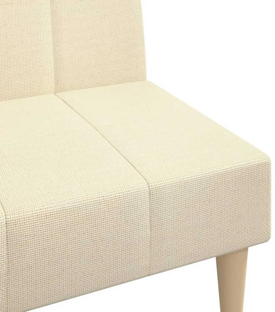 Dvivietė sofa-lova, kreminės spalvos, audinys