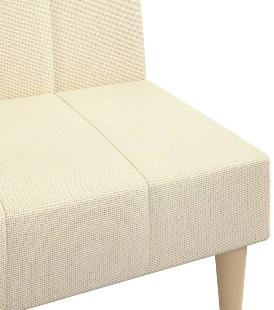 Dvivietė sofa-lova, kreminės spalvos, audinys