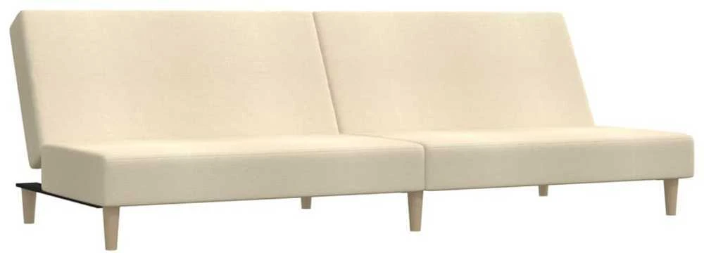 Dvivietė sofa-lova, kreminės spalvos, audinys