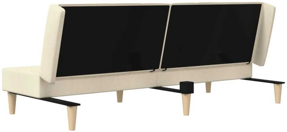 Dvivietė sofa-lova, kreminės spalvos, audinys