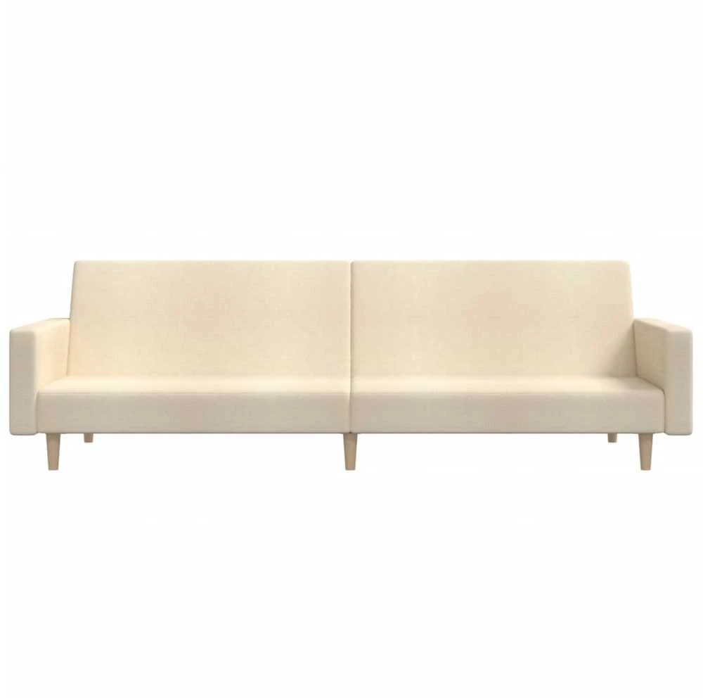 Dvivietė sofa-lova, kreminės spalvos, audinys