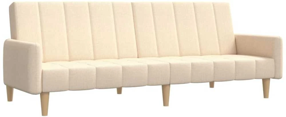 Dvivietė sofa-lova, kreminės spalvos, audinys