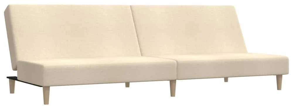 Dvivietė sofa-lova, kreminės spalvos, audinys