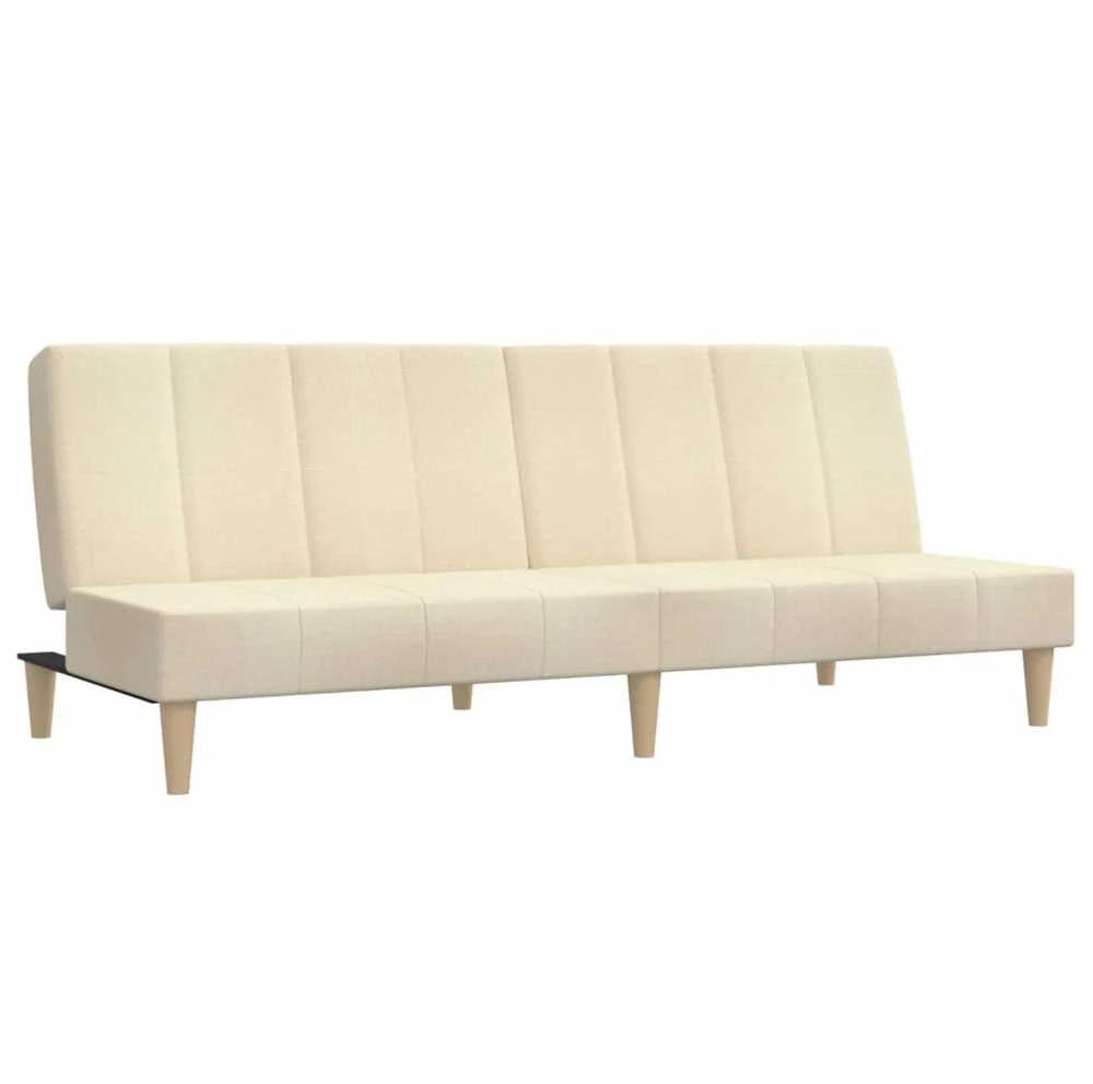 Dvivietė sofa-lova, kreminės spalvos, audinys