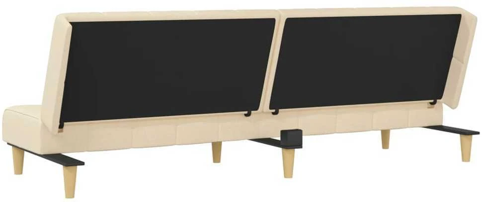 Dvivietė sofa-lova, kreminės spalvos, audinys