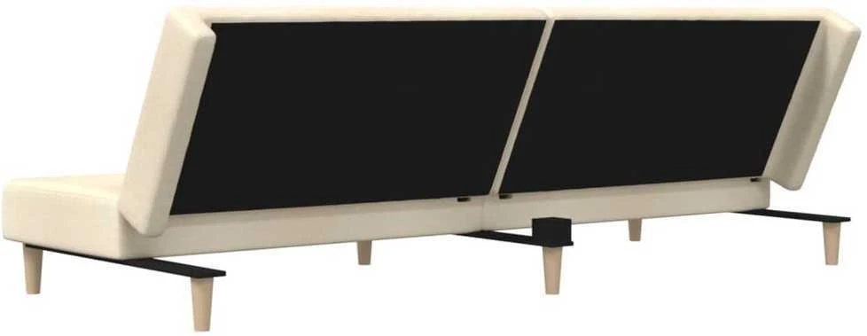 Dvivietė sofa-lova, kreminės spalvos, audinys