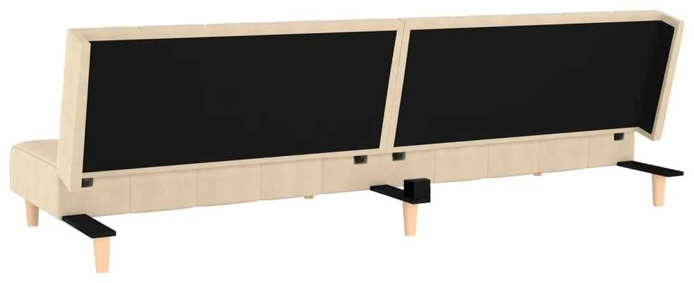 Dvivietė sofa-lova, kreminės spalvos, audinys