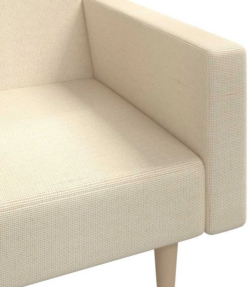 Dvivietė sofa-lova, kreminės spalvos, audinys