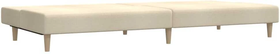 Dvivietė sofa-lova, kreminės spalvos, audinys