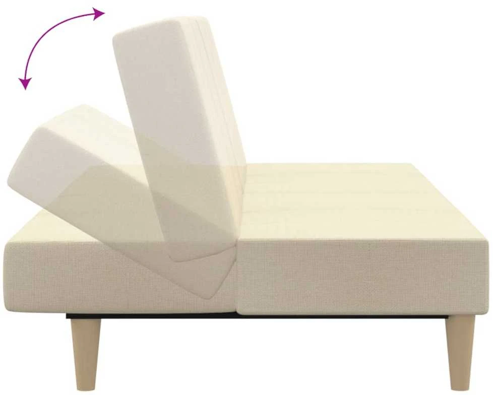 Dvivietė sofa-lova, kreminės spalvos, audinys