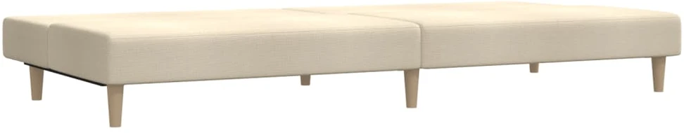 Dvivietė sofa-lova, kreminės spalvos, audinys