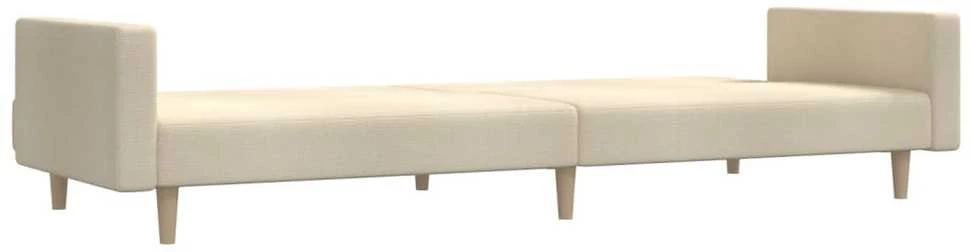 Dvivietė sofa-lova, kreminės spalvos, audinys