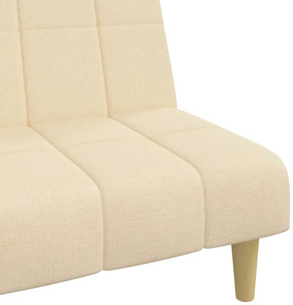 Dvivietė sofa-lova, kreminės spalvos, audinys