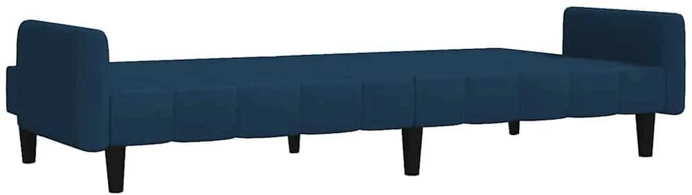 Dvivietė sofa-lova, mėlynos spalvos, aksomas