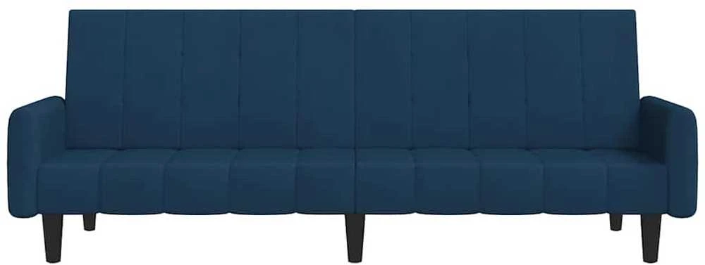 Dvivietė sofa-lova, mėlynos spalvos, aksomas