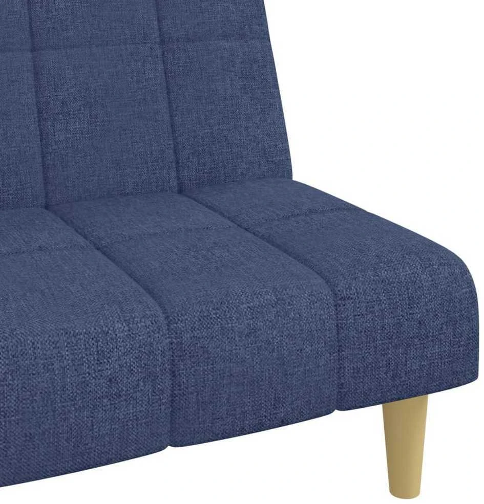 Dvivietė sofa-lova, mėlynos spalvos, audinys