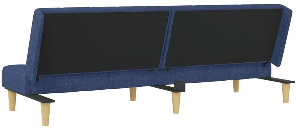 Dvivietė sofa-lova, mėlynos spalvos, audinys