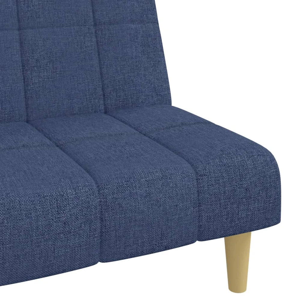 Dvivietė sofa-lova, mėlynos spalvos, audinys
