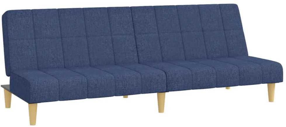 Dvivietė sofa-lova, mėlynos spalvos, audinys