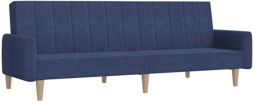 Dvivietė sofa-lova, mėlynos spalvos, audinys