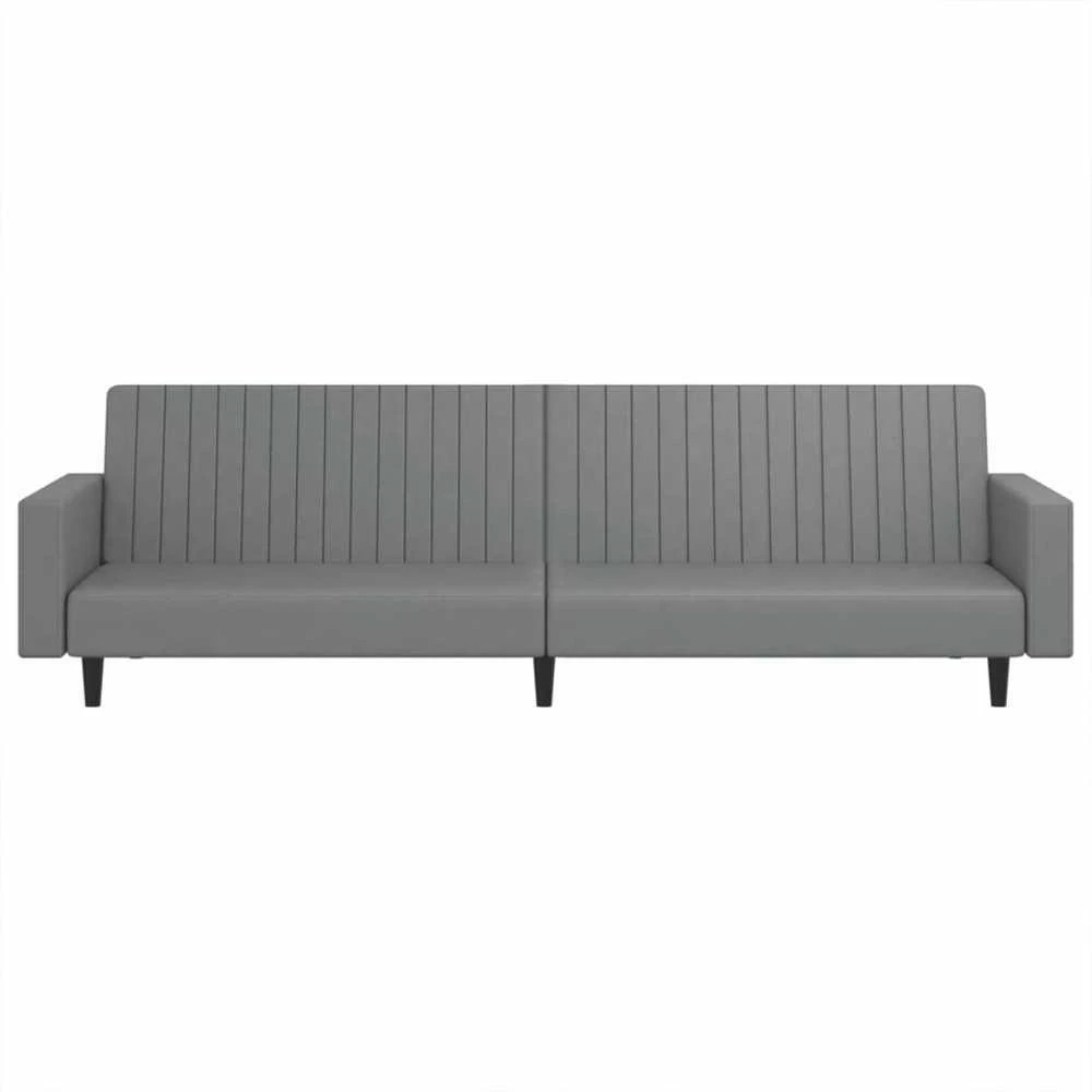Dvivietė sofa-lova, pilkos spalvos, dirbtinė oda