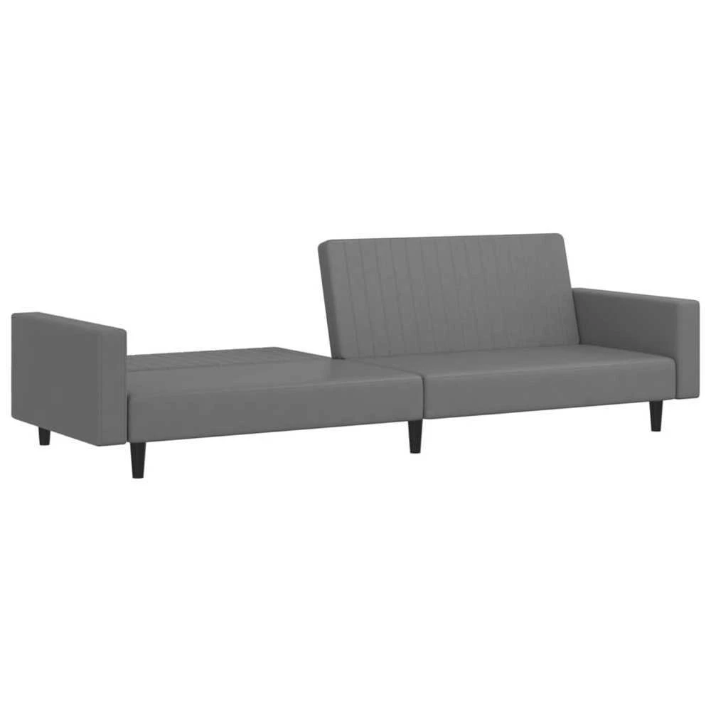 Dvivietė sofa-lova, pilkos spalvos, dirbtinė oda